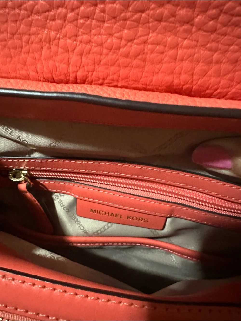 Michael Kors Coral Pink Leather Backpack